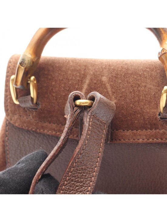Gucci Backpack Bamboo 003 Brown Suede Leather main image 2